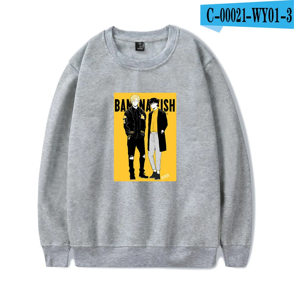 Пуловер с банановыми рыбками для мужчин и женщин Модный свитшот в стиле аниме
