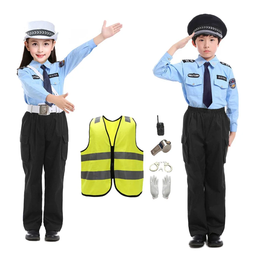 Halloween Party For Teenagers 2022 2022 Children S Day Carnival Party Cosplay Costumes Teenager Traffic Policeman Uniform Set For Kids Unisex Halloween Wear Aliexpress