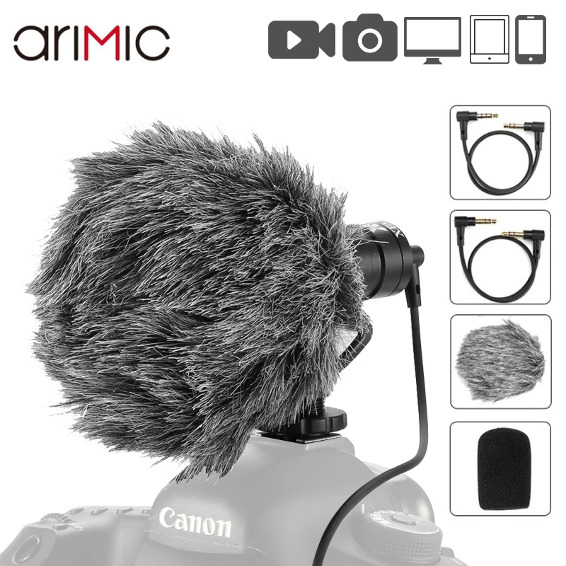 

Ulanzi Arimic Mini Shotgun Microphone Cardioid Mic Voice Record Microphone for DSLR iPhone Android Smartphone Interview Mic