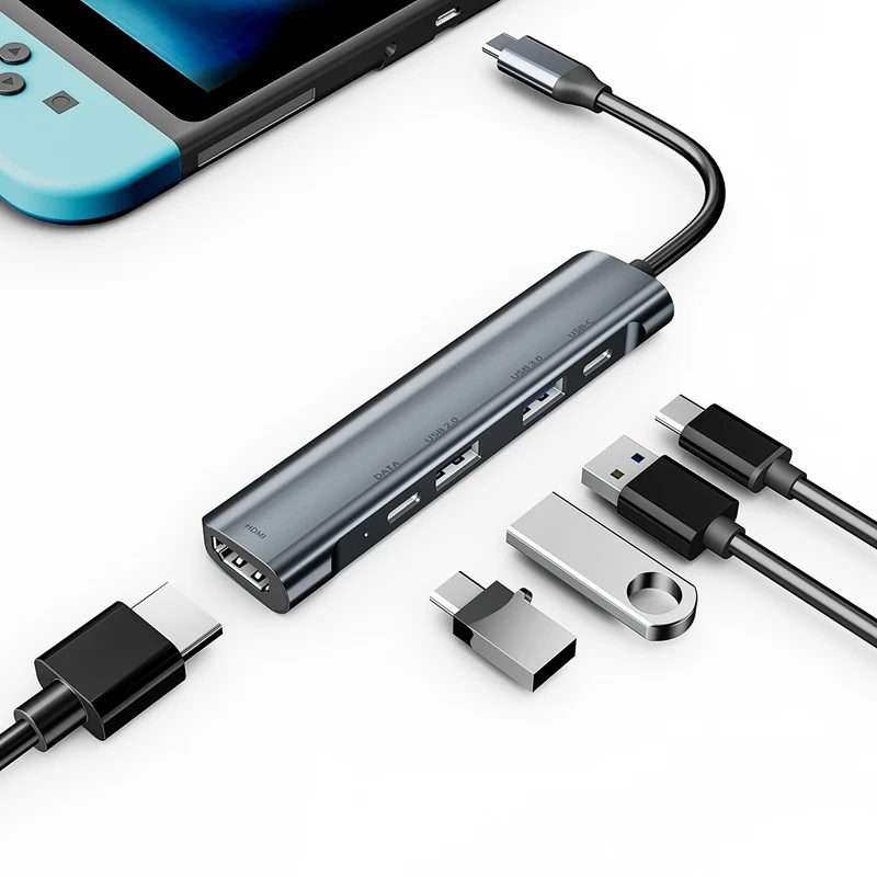 Usb концентратор 5 в 1 usb Type C разветвитель Thunderbolt 3 док адаптер с OTG для Air Mi Pro HUAWEI