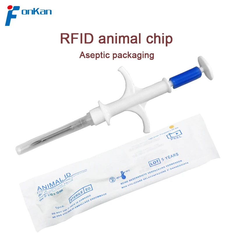 FONKAN RFID Animal Chip Glass Tube EM4305 Implanted Syringe Pet Identification Electronic Tag 134.2K |