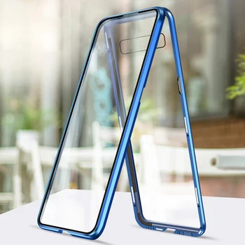 

Magnetic 360 Full Case For Samsung Galaxy S9 S8 Plus Note 8 9 S9Plus S8Plus Note8 Note9 Phone Metal Bumper Cover +Tempered Glass