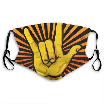 

Rock On Music Washable Reusable Mask, Anti Dust Half Face Mouth Mask For Kids Teens Men Women With Adjustable Ear Loops