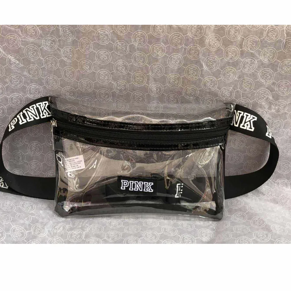 

New Waterproof Transparent pink fanny pack girl heuptas waist bag mini women beach pockets pouch belt