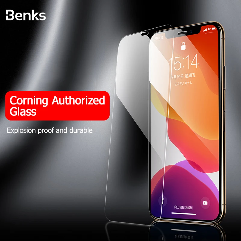 

Benks Corning CKR 9H Curved Edge Full Cover Tempered Glass For iPhone 7 8 Plus 11 Pro Max X XS 0.4mm Screen Protector Glass Film