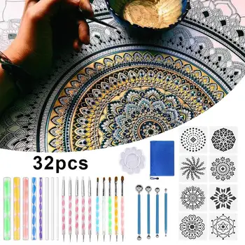 

32PCS Dotting Painting Tools Set Complete Sculpting Carving Tools Kit For Rocks Ceramics Art Drawing
