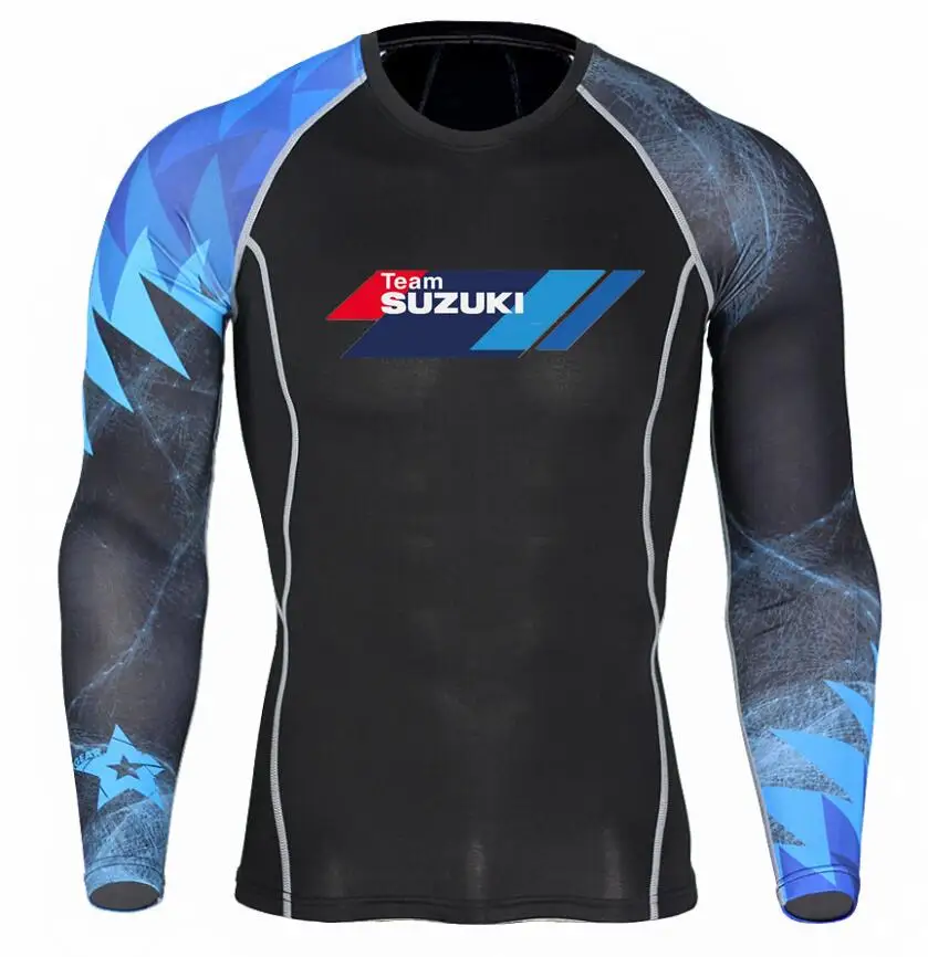 

Motorcycle SUZUKI team SUZUKI R GSX printed T-Shirt Compression Shirts 3D Teen Wolf Jerseys Men Long Sleeve tshirt Fitness MMA