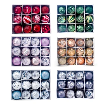 

12pcs 5.5cm Christmas Tree Decor Ball Glitter Gold Silver Plastic Hanging Pendant Decorations For Home Christmas Tree Pendant