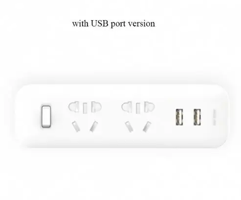 With two usb Xiaomi Mijia Преобразователь мощности портативный адаптер пробки для домашнего офиса 5 в 2.1A 2 розетки 2 USB быстрая зарядка - Цвет: With two usb