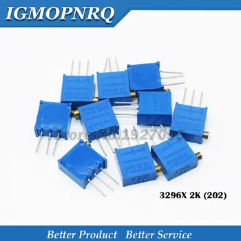 

10Pcs/lot 3296X-1-202 3296X202 2K ohm Side adjustment precision multi-turn potentiometer