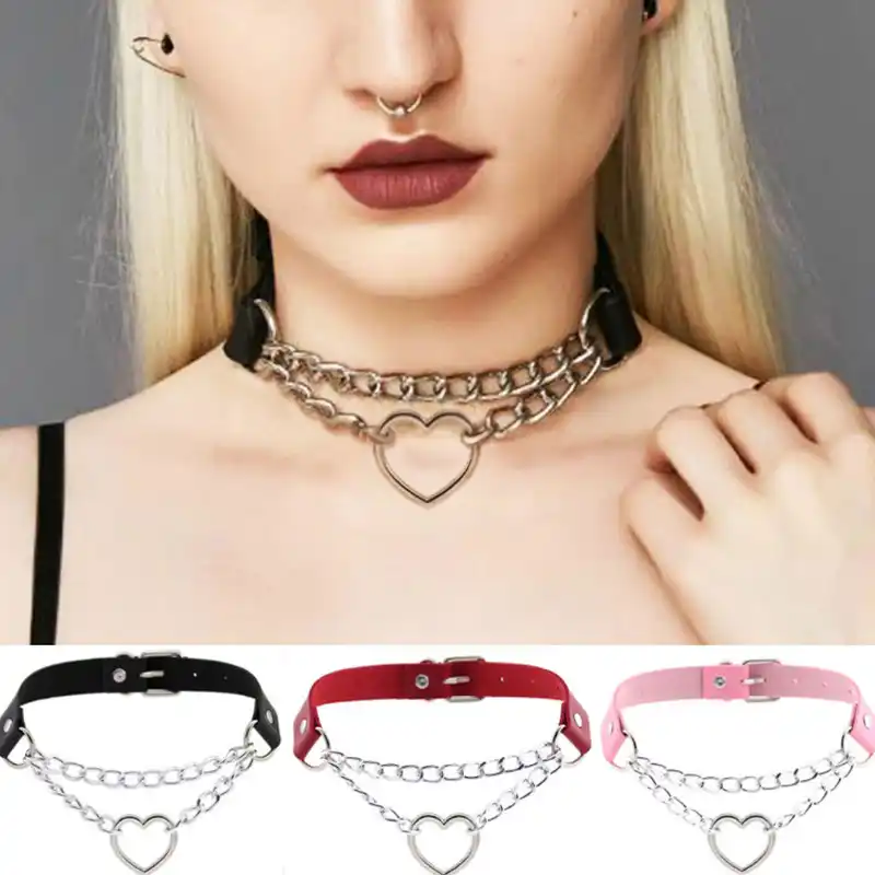 Chain Choker Egirl Mostsbrand Kpop Vintage Harajuku Goth Metal