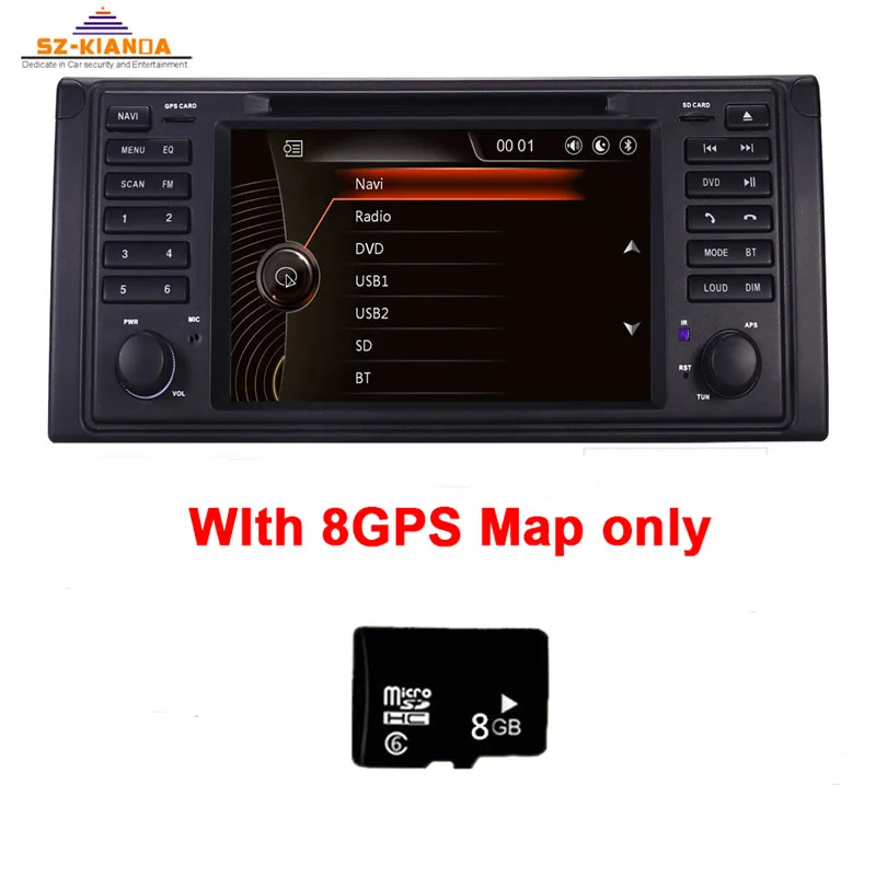 UI 1 din автомобильный dvd-плеер для BMW E39 Range rover gps Wifi Bluetooth Радио USB SD рулевое колесо управление камера карта - Цвет: 8GB SD GPS MAP