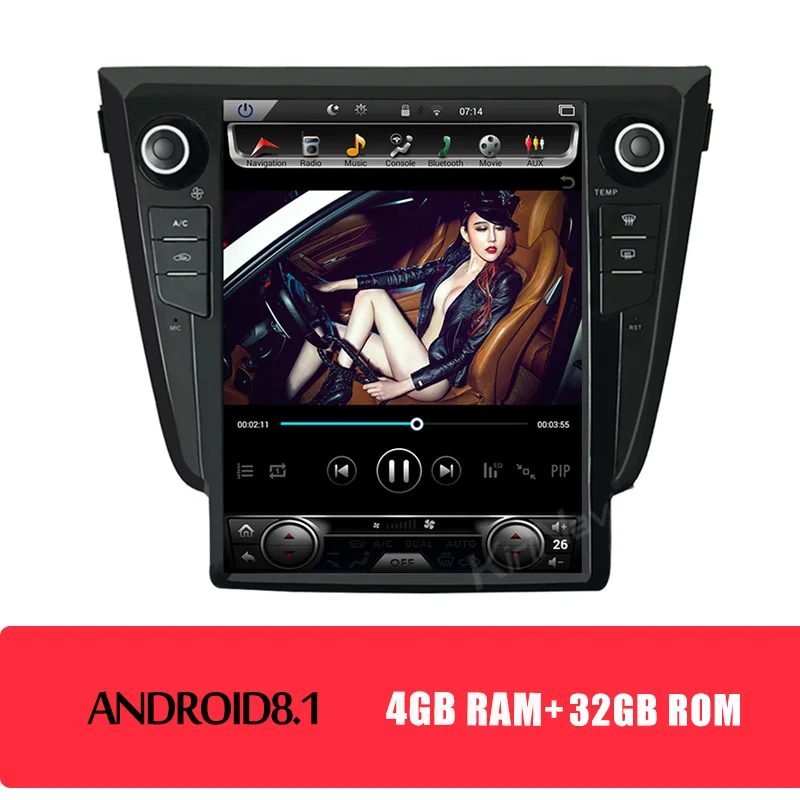 Android Car Radio KiriNavi вертикальный экран Tesla стиль 12," Android 8,1 автомобильный Dvd мультимедийный плеер для Nissan Qashqai радио Automotivo - Цвет: Android Car Radio