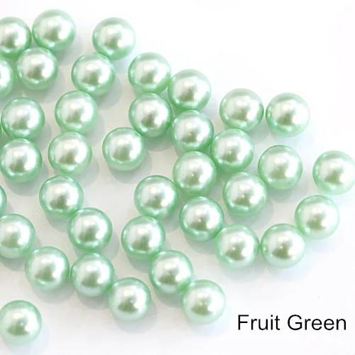 Fruit Green Много цветов ABS имитация стразы жемчуг Круглые клеевые бусины DIY свадебное платье подвески бусы ожерелье Изготовление ювелирных изделий B3841 - Цвет: Fruit Green