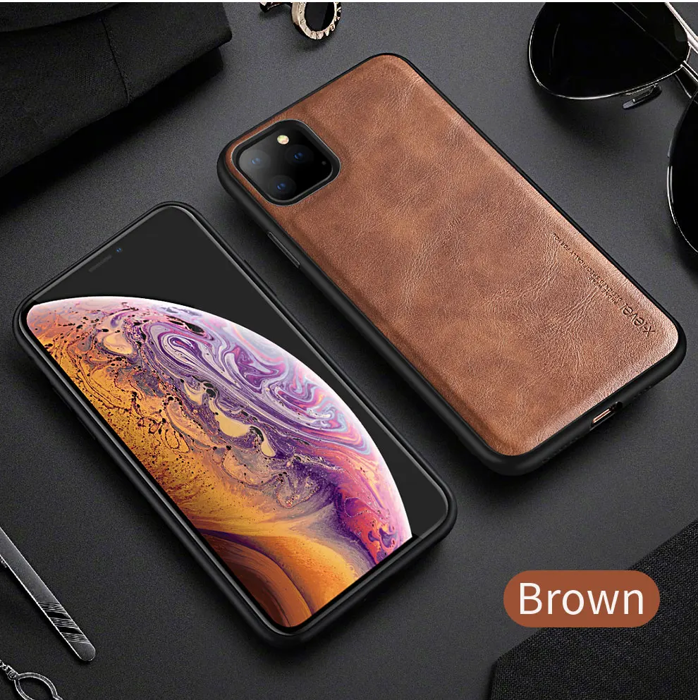 TIKITAKA кожаный чехол в винтажном стиле для iPhone 11 11 Pro Max XR X XS Max 8 7 6 6s Plus, Ультра мягкий силиконовый чехол-светильник - Цвет: Brown