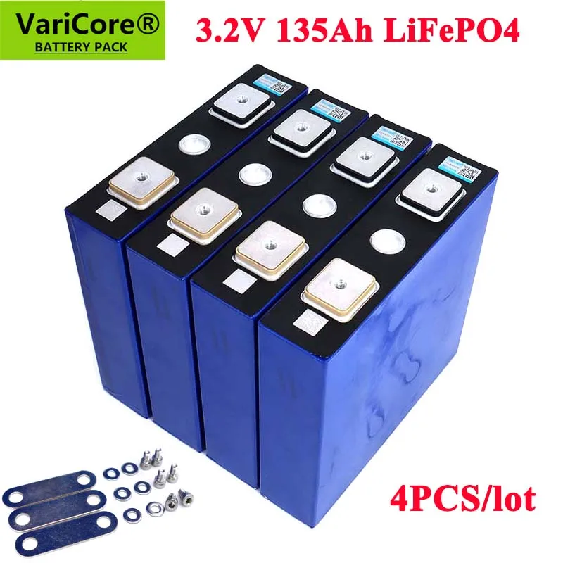 4PCS 3.2v 135ah lifepo4 Rechargeable Battery DIY 12v 24v 36v 48v deep cycle package ldp lithium cell lithium iron phosphate
