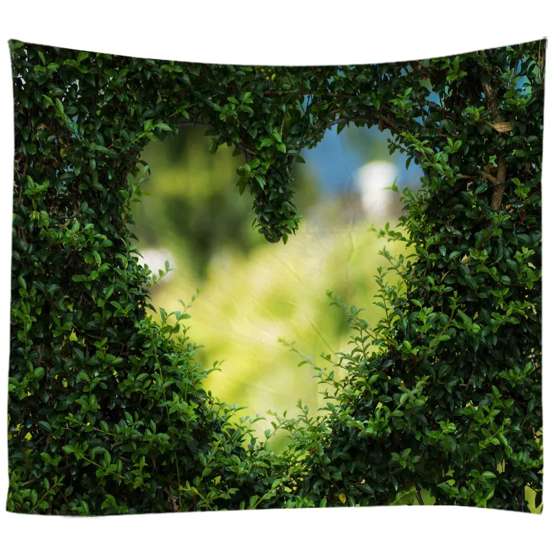 

Loving Heart Landscape Wall Hanging Cloth Bed Spread Beach Towel Table Cloth YogaMat House Decoration Natural Landscape Tapestry