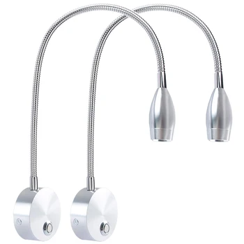 

Bedside Reading Light, Bedroom Reading Lamp, 3W LED Press Dimmable Brightness Minimalist Wall Headboard Reading Lamp