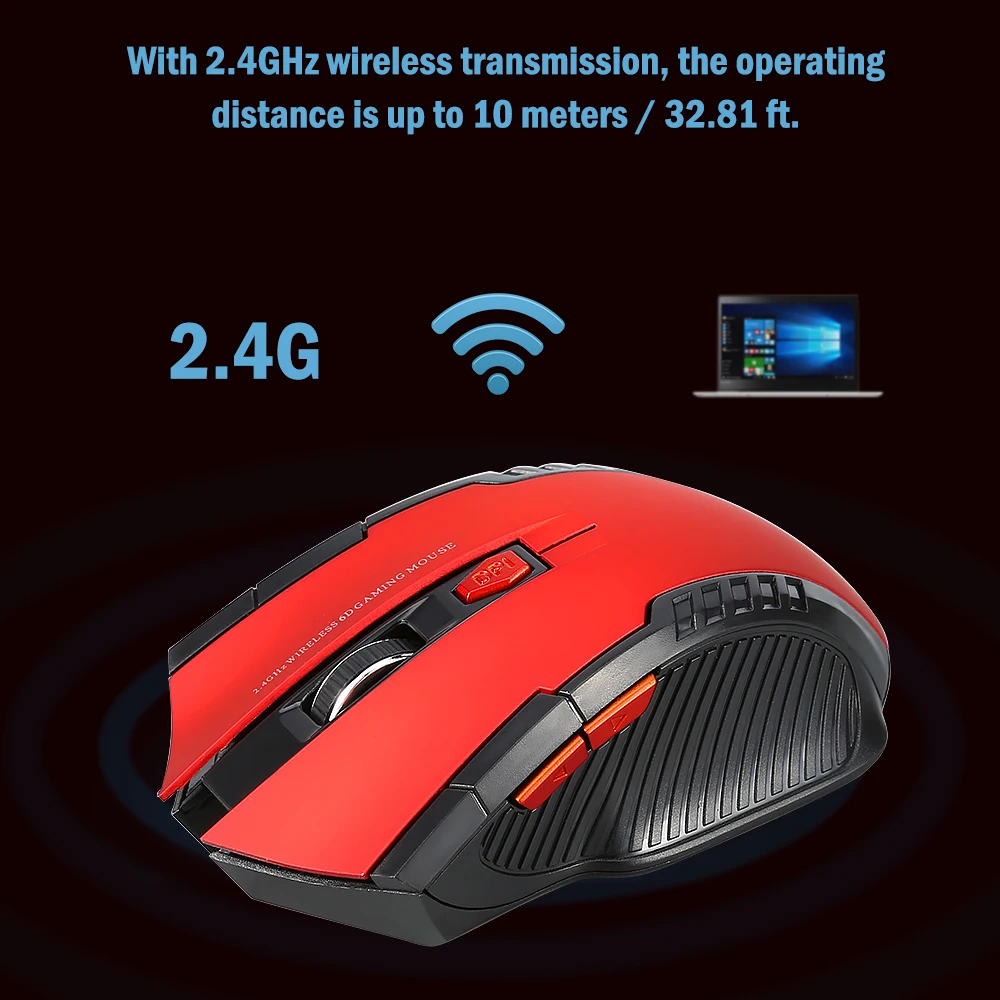 2.4G Gaming Mouse Wireless Optical Mouse Game Wireless Mice with USB Receiver Mouse for PC Gaming Laptops