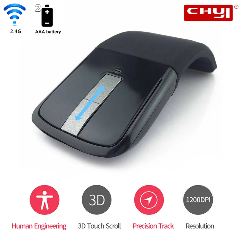 Wireless Foldable Mouse For Microsoft Arc Touch Mause Slim Optical Computer Gaming Folding Mice With USB Receiver PC Laptop Mac |