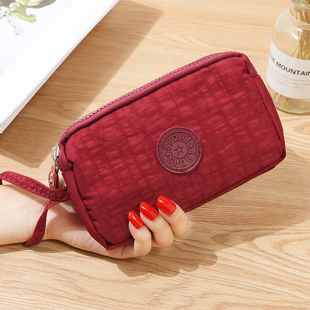 

Women Mobile Phone Bag Young Monederos Mujer Coin Purse Fashion Style Three- Zipper Short Wallet