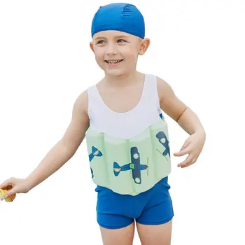 

Boy Buoyancy Swimsuit White Green Blue Ntl007 Children'S Swimwear Buoyancy Surfing Siamese Hot Spring Floating Beach Swimsuit