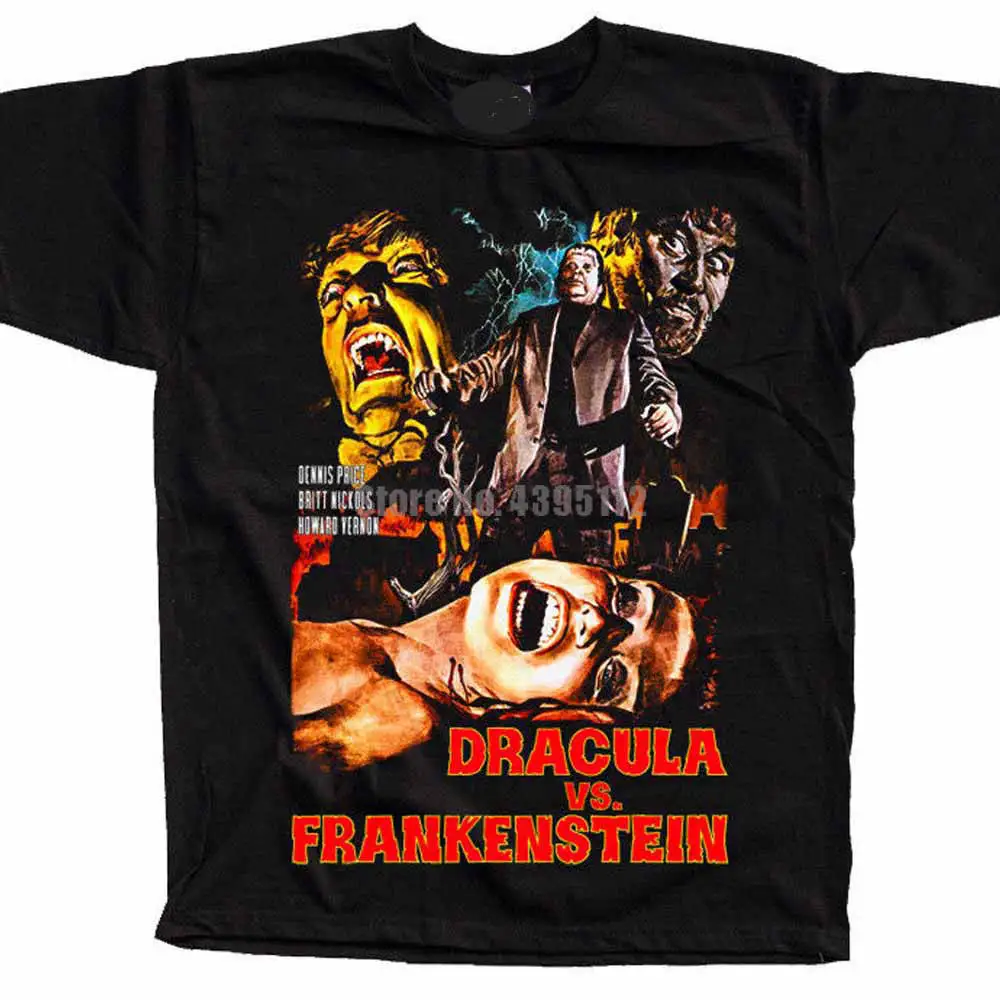 Dracula Vs Frankenstein Al Adamson постер унисекс Повседневная рубашка аниме для стрельбы из