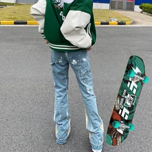 Pantalones vaqueros holgados de estilo Hip hop para mujer, jeans vintage con bocina de tinta de salpicaduras, ropa de calle y2k para monopatín, 2021
