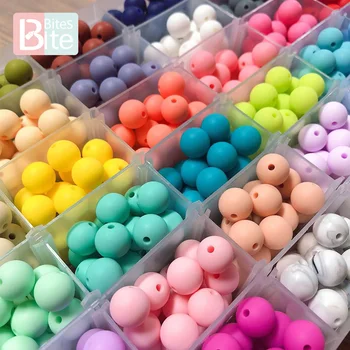 

100Pc Baby Teether Silicone Beads 12mm DIY Pacifier Chain Bracelet BPA Free Silicone Bead Baby Teething Necklace Accessories Toy