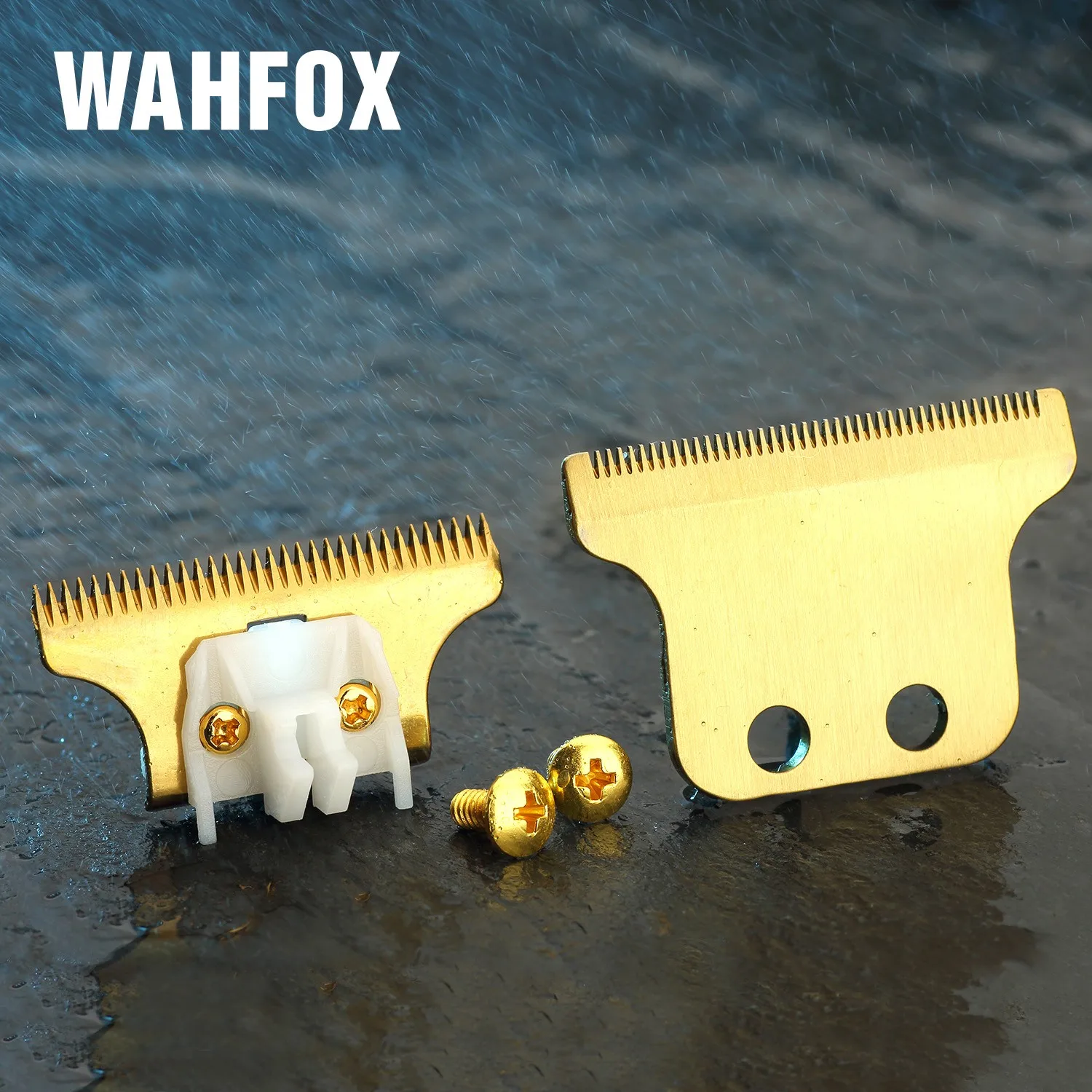 WAHFOX Pro Barber Trimmer Detailer Blades for 8081 Professional Hair Clipper Replacement Steel And Ceramic T-Cutter Blade