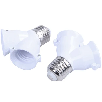 

10 Pcs E27 to E27 Light Lamp Bulb Socket Y Shape 2 Splitter Convertor