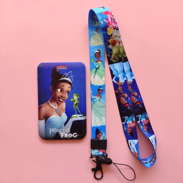 Porte-badge Disney avec lanière, porte-cartes, porte-clés, porte-cartes,  princesse et la grenouille, Tiana, JOGirls, ID