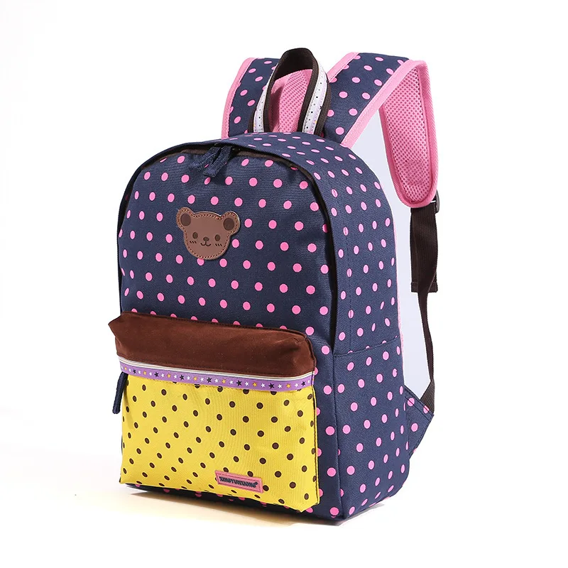 

Genuine lucky xiong Children Schoolbag for Elementary School Students Backpack Full Printed Dots School Bag Backpack