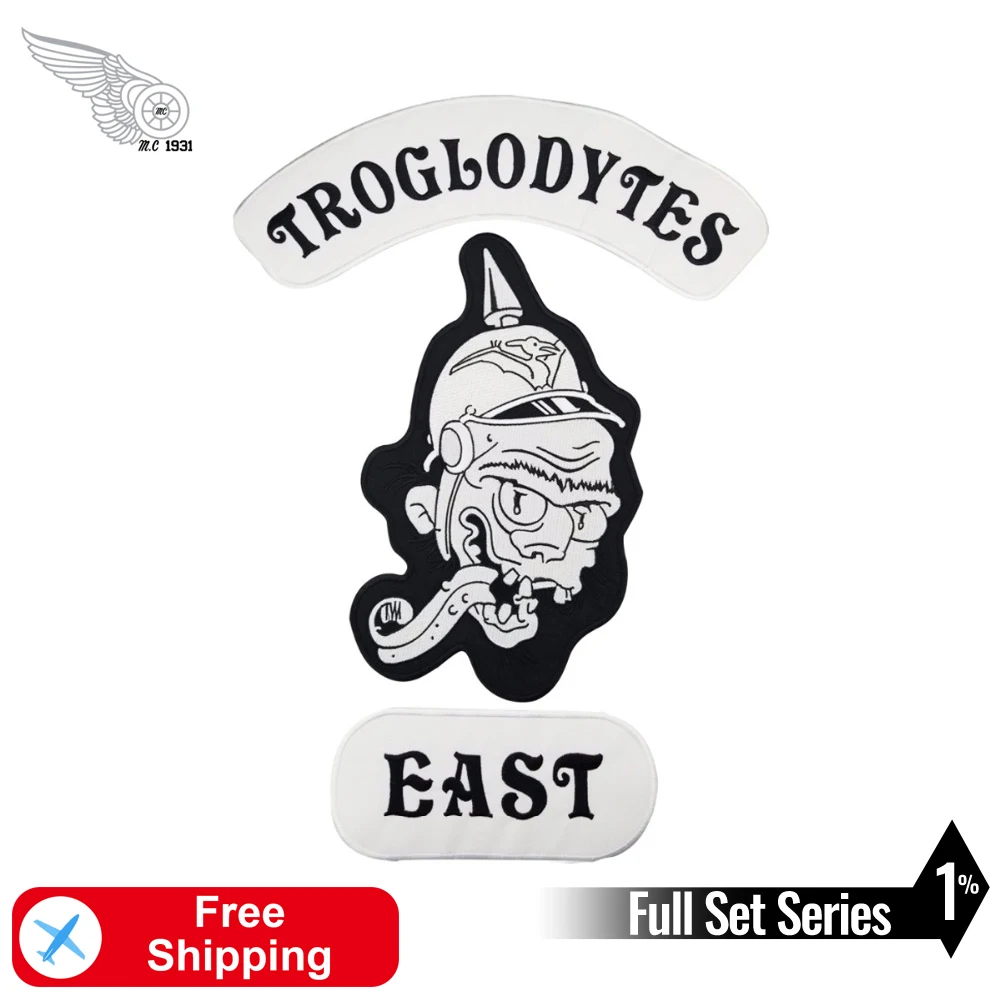 Полный комплект Troglodytes East белые аксессуары для вышивки мотоцикла|Заплатки| |