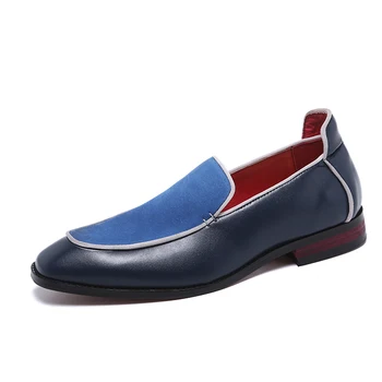 

Brand Formal Shoes Men Leather Dress Shoes Fashion Flock Loafers Men Casual Office Men Shoes Fashion Men Loafers Wedding Shoes