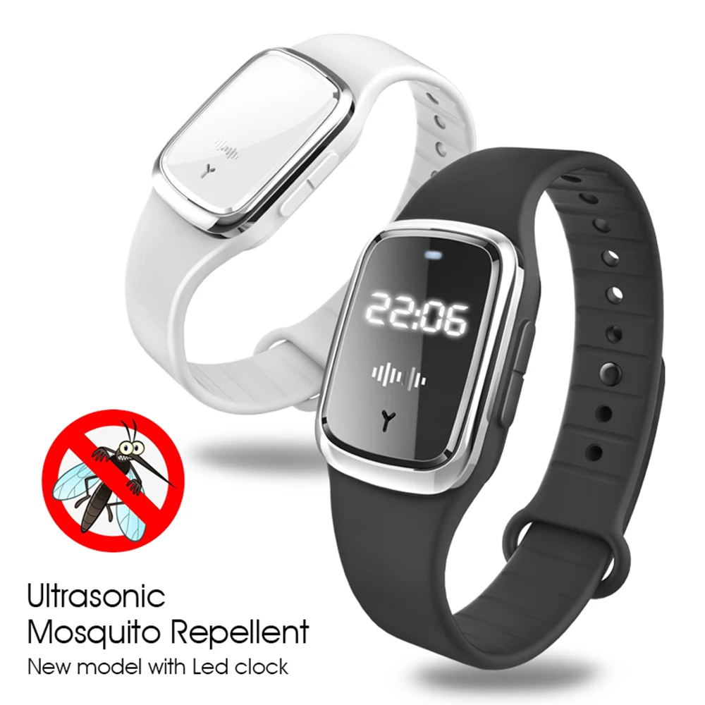 Pulsera ultrasónica repelente de mosquitos para niños, pulsera resistente al agua con plagas, insectos, para exteriores