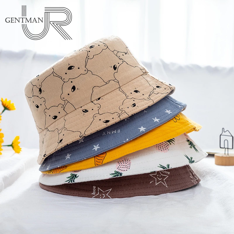 New Children's Bucket Hats Animal Flower Fruit Printing Cotton Soft Summer Cap For Girls Boys Kids Casual Multicolor Panama Hat