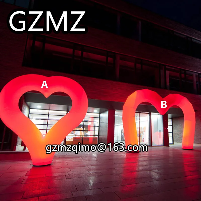 Heart inflatable valentines heart light up Column for valentine
decoration with colors changing