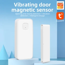 Tuya ZigBee – capteur de Vibration de porte, alarme d'ouverture et de fermeture de porte, alarme APP, rappel de batterie faible pour maison intelligente 