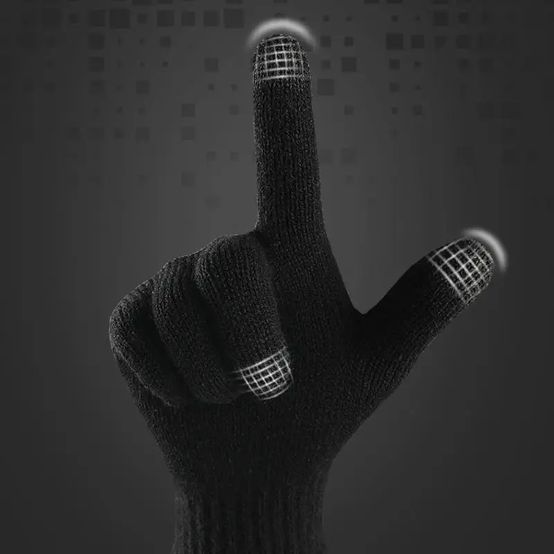 

Guantes de invierno de punto para hombre y mujer, guantes elásticos de puño acanalado, para deportes al aire libre, para entrenamiento de nieve y esquí