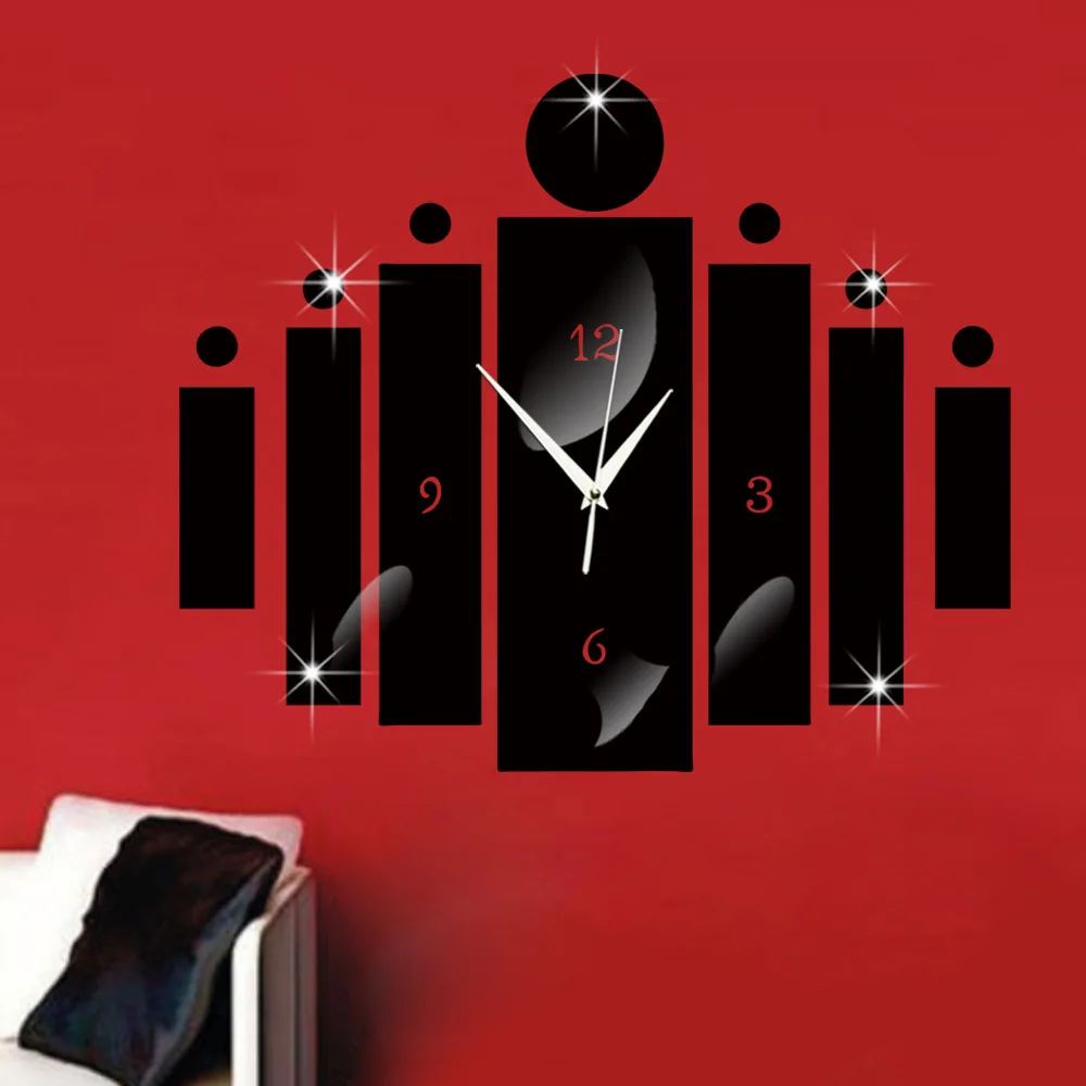 Новая 3D наклейка для настенных часов прямоугольные настенные часы Зеркальные Стикеры настенные акриловые часы Современный дизайн большие часы для гостиной