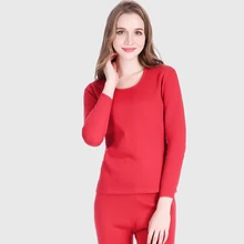 Thicken Autumn Winter Warm Thermal Underwear For Women And Men Solid Red Full Sleeve Thermo Lingerie Set PLUS SIZE 3XL 4XL