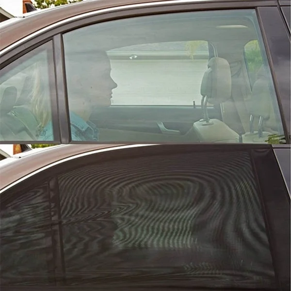 

2Pcs Black Adjustable Auto Car Side Rear Window Sun Shade Black Mesh Car Cover Visor Shield Sunshade UV Protection