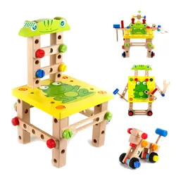 Многофункциональное разборное кресло в сборе сборный вставной инструмент Головоломка Детские деревянные блоки игрушка-конструктор Luban