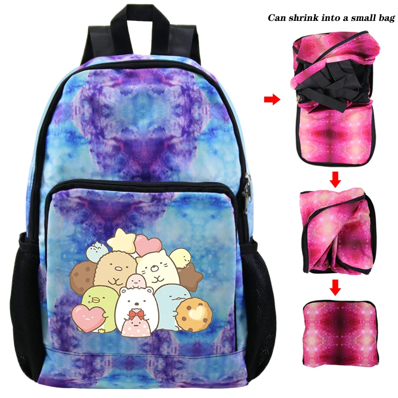Sumikko Bagpack 10 Животные принты вещевой мешок для путешествий рюкзаки Sumikko рюкзак унисекс обратно в школу сумка прекрасный Sumikko дети складной рюкзак и сумка Dos - Цвет: Sumikko Bagpack 10