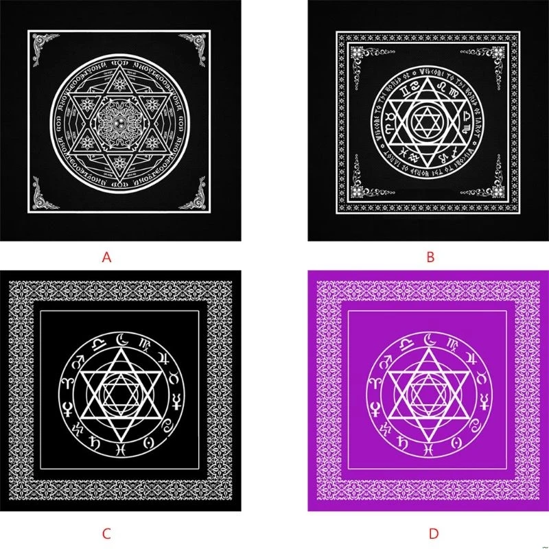 

50*50cm Non-woven Tarot Tablecloth Board Game Textiles Hexagon Magic Game Tablecloth Square Tapestry