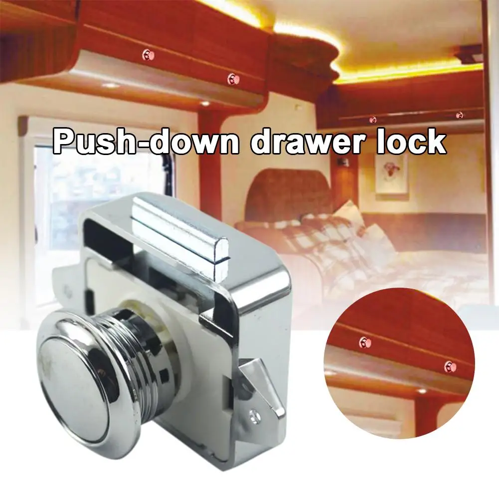 Car Push Lock Handle Type Button Push Locks Camper Car Rv Caravan