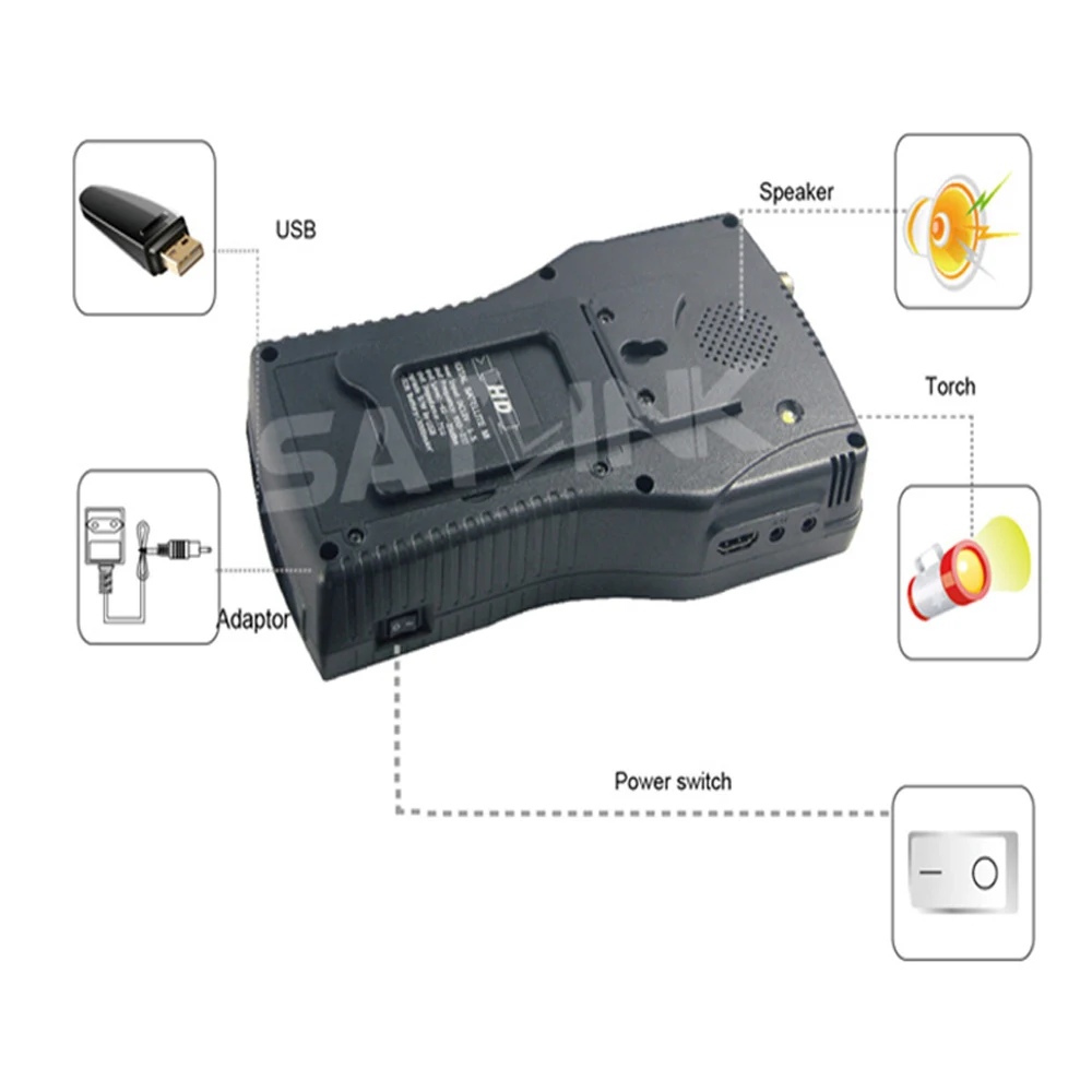 Спутниковый искатель Satlink WS 6966 счетчик напряжения PWR CBER MER MPEG4 DVB S2 Meter WS6966 HD