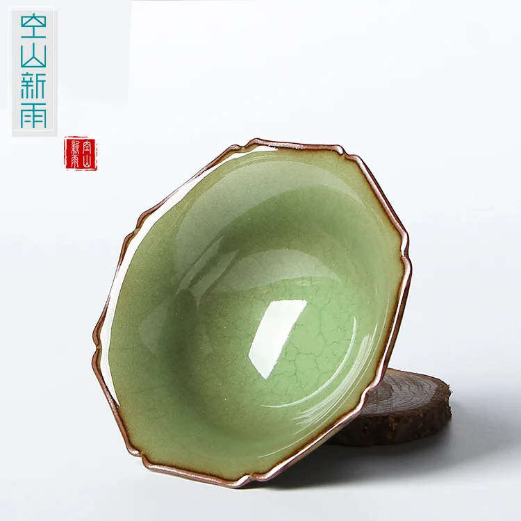 

Empty Mountain Xinyu Longquan Celadon Geware Iron Tire Master Handmade Teacup Kung Fu Tea Set Tea Cup Master Cup