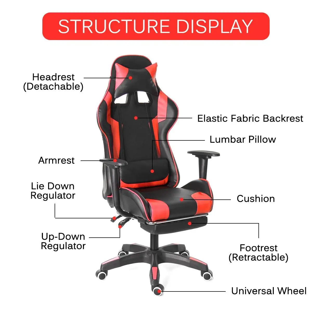 155° Gaming Chair Office Chair Ergonomic Leather Desk Chair WCG Game Chair  Gamer Computer Seating Chairs Gamer Silla Chaise - AliExpress